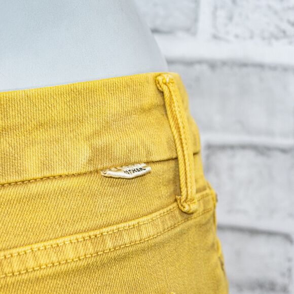 MOTHER Denim The Looker Ankle Snippet Jeans Yellow Mineral NWT Size 25 - Picture 12 of 12